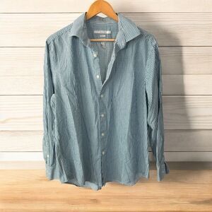 Perry Ellis Blue Casual Button Down Shirt Lightweight Cotton large